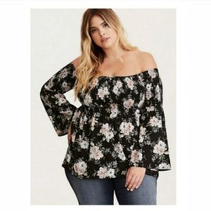 Torrid Off Shoulder Floral Top